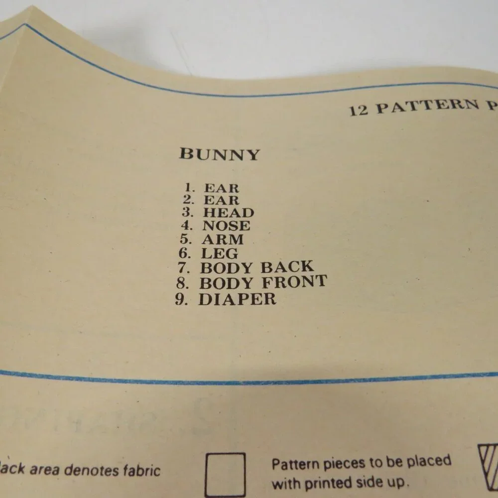 McCalls 2349 Stuffed Bunny Rabbit & Bunting (carrot sleeping bag) UNCUT